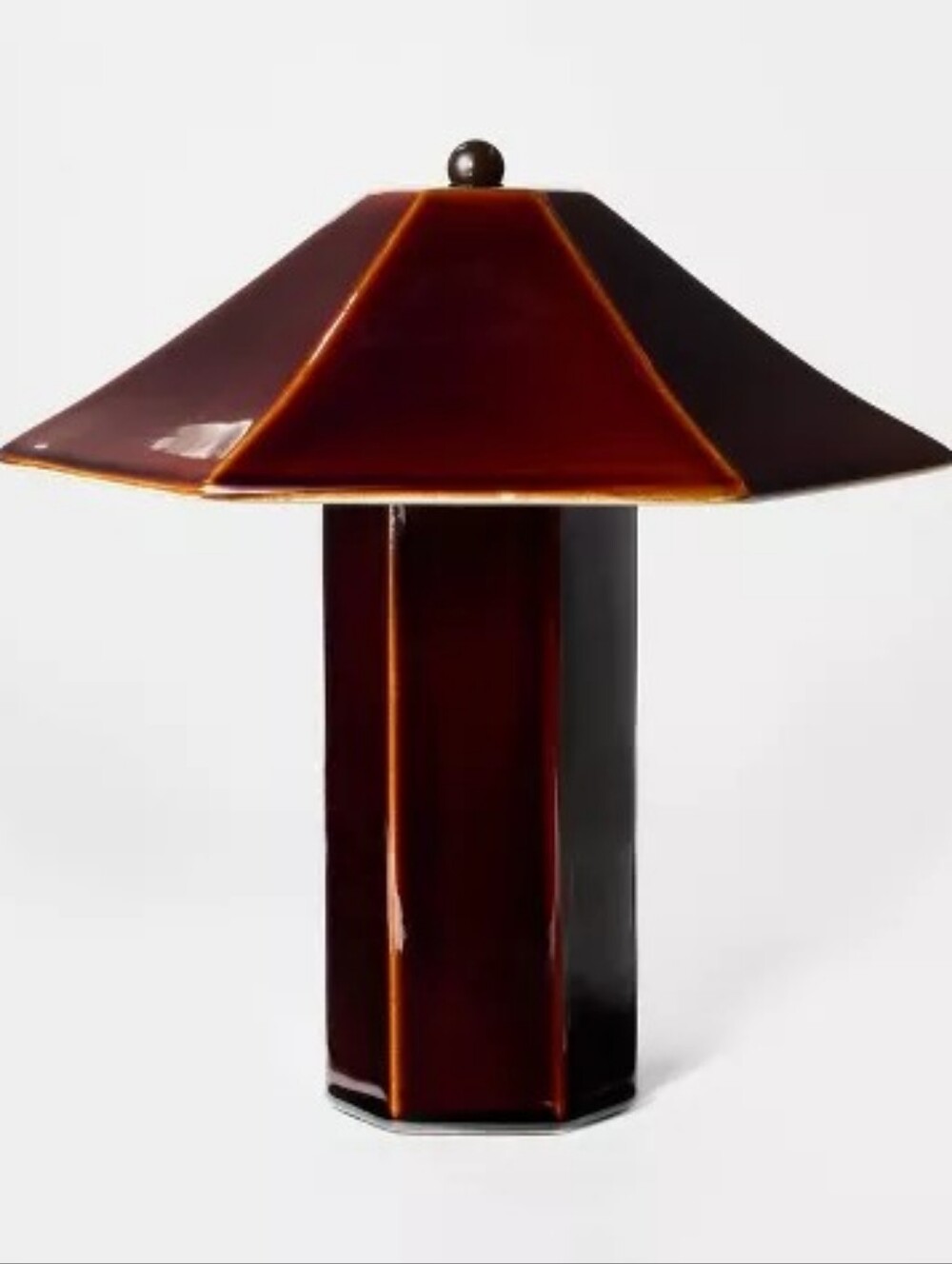Double Ceramic Table Lamp Maroon - Threshold designed with Studio McGee
